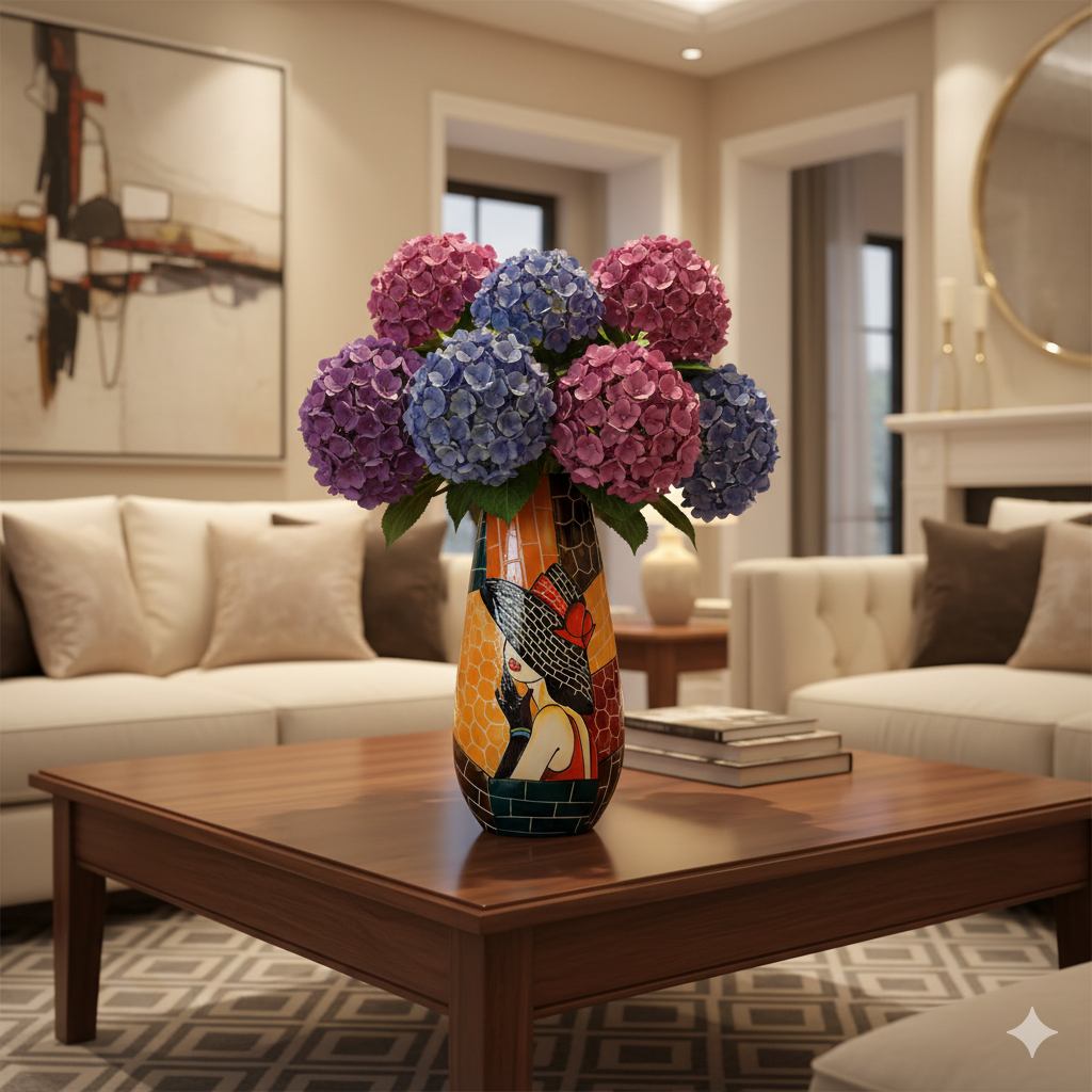 Handmade Mosaic Ceramic Vase – Lady Design  – 36.5 cm (14.4 in) – Home Décor – Heritage T&T Mosaic Collection – Bat Trang Vietnam
