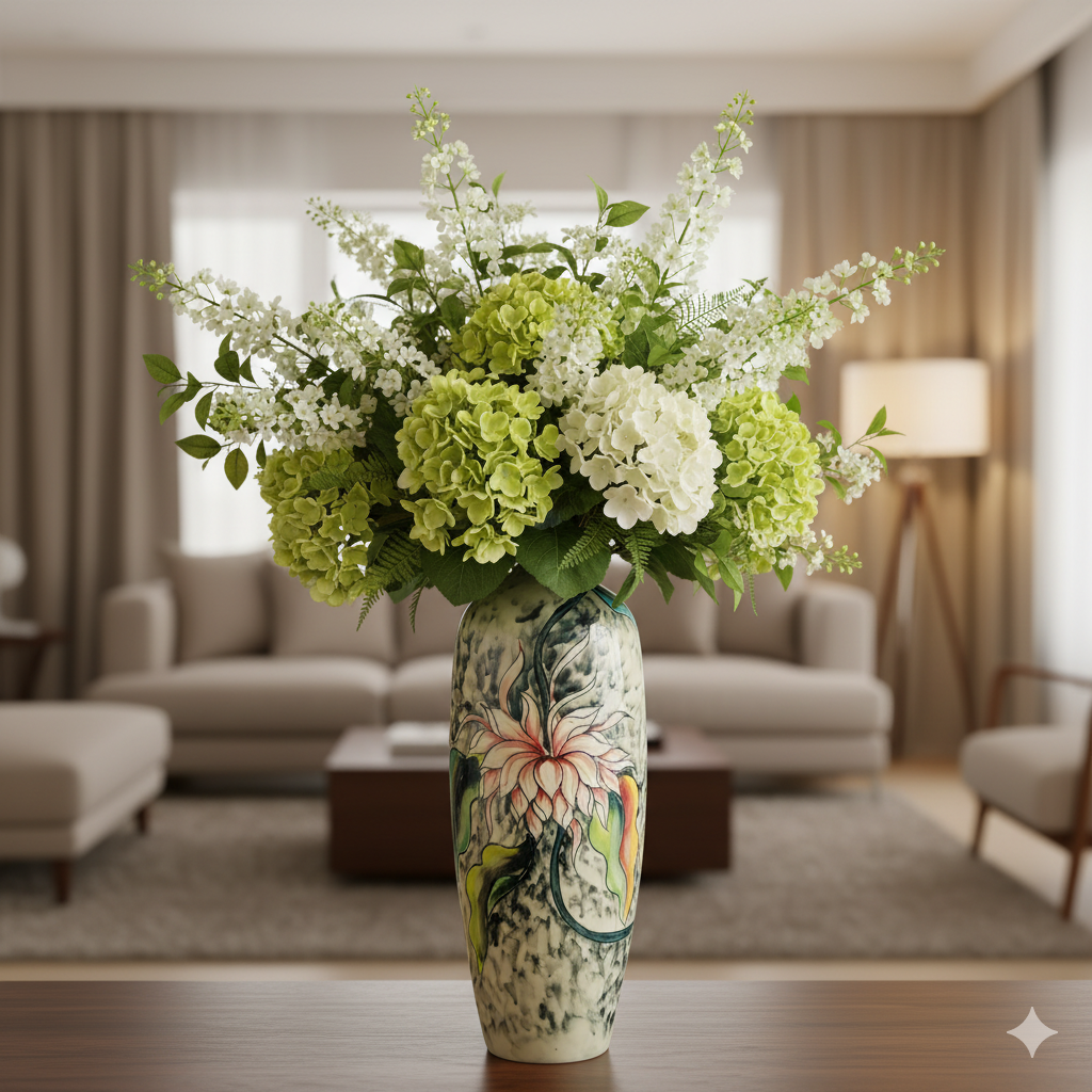 Handmade Mosaic Ceramic Vase – Artisan Design  – 40 cm (15.7 in) – Home Décor – Heritage T&T 3D Collection – Bat Trang Vietnam