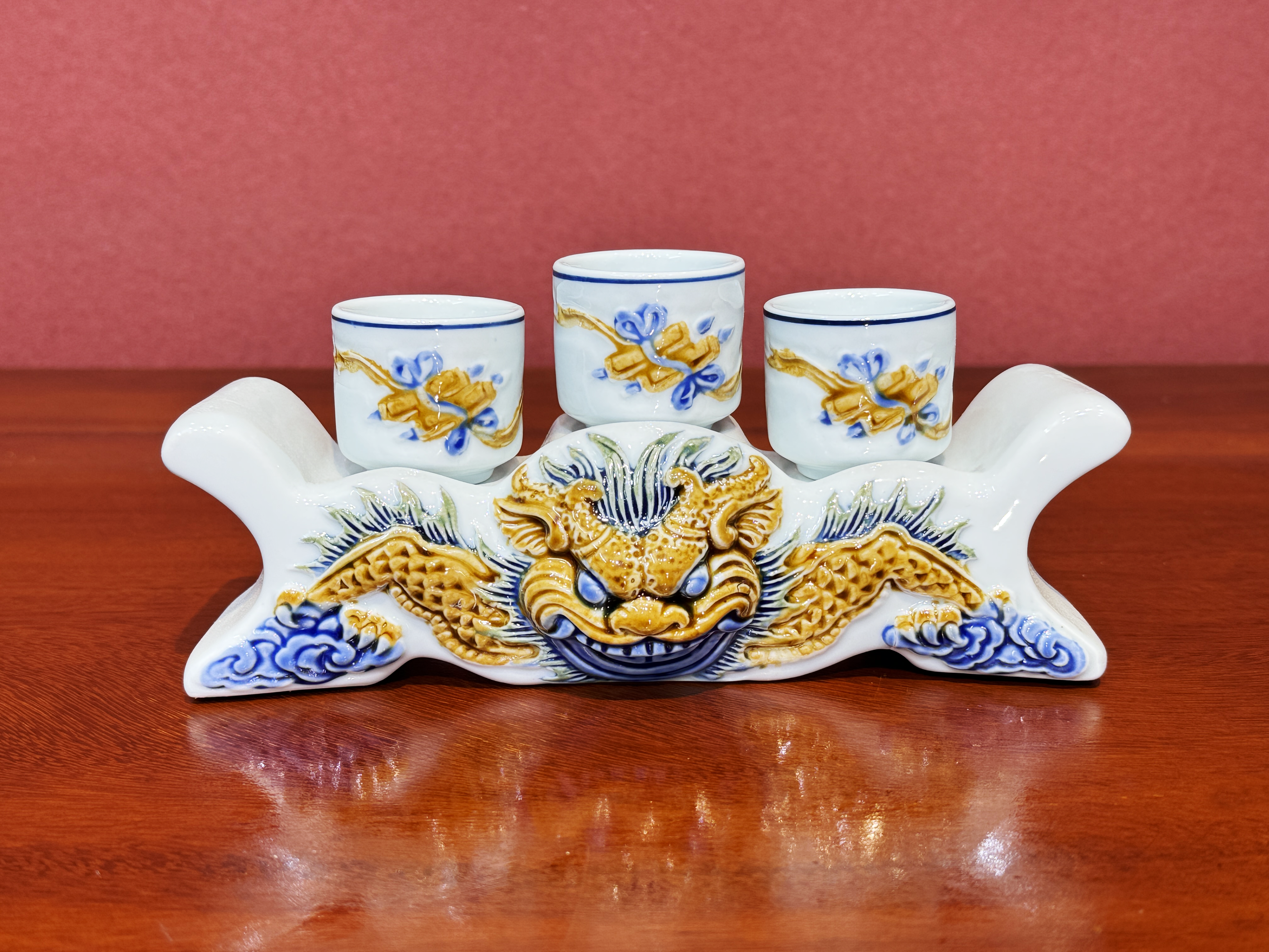 Heritage T&T Ritual Water Tray Set Altar Tâm An – 1 Set – Bat Trang Handmade Vietnam