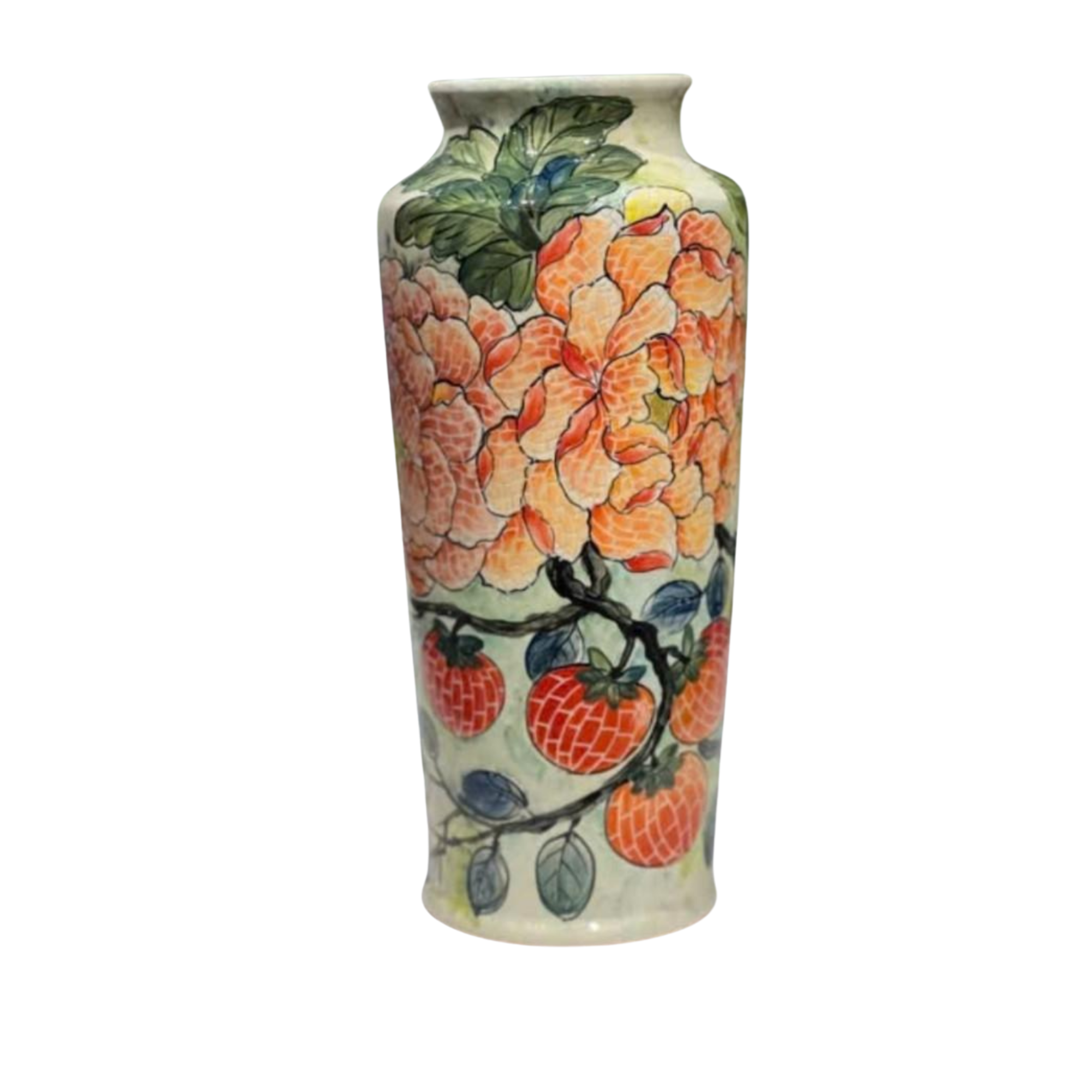 Handmade Mosaic Ceramic Vase – Flower Design  – 34.6 cm (13.6 in) – Home Décor – Heritage T&T Mosaic Collection – Bat Trang Vietnam