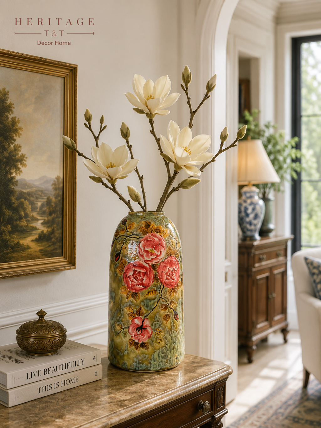 Handmade Mosaic Ceramic Vase – Artisan Design  – 40 cm (15.7 in) – Home Décor – Heritage T&T 3D Collection – Bat Trang Vietnam