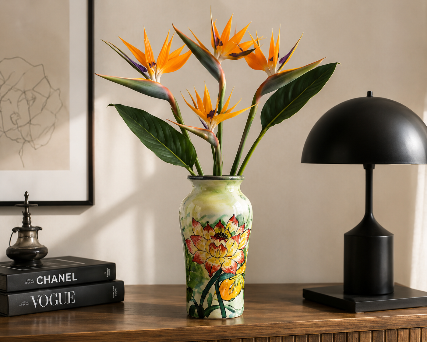 Handmade Mosaic Ceramic Vase – Lotus Design  – 28 cm (11 in) – Home Décor – Heritage T&T Mosaic Collection – Bat Trang Vietnam