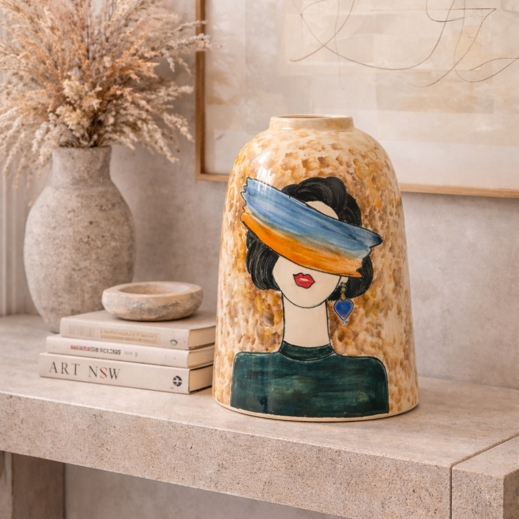 Handmade Mosaic Ceramic Vase – Lady Design  – 26 cm (10.2 in) – Home Décor – Heritage T&T Mosaic Collection – Bat Trang Vietnam