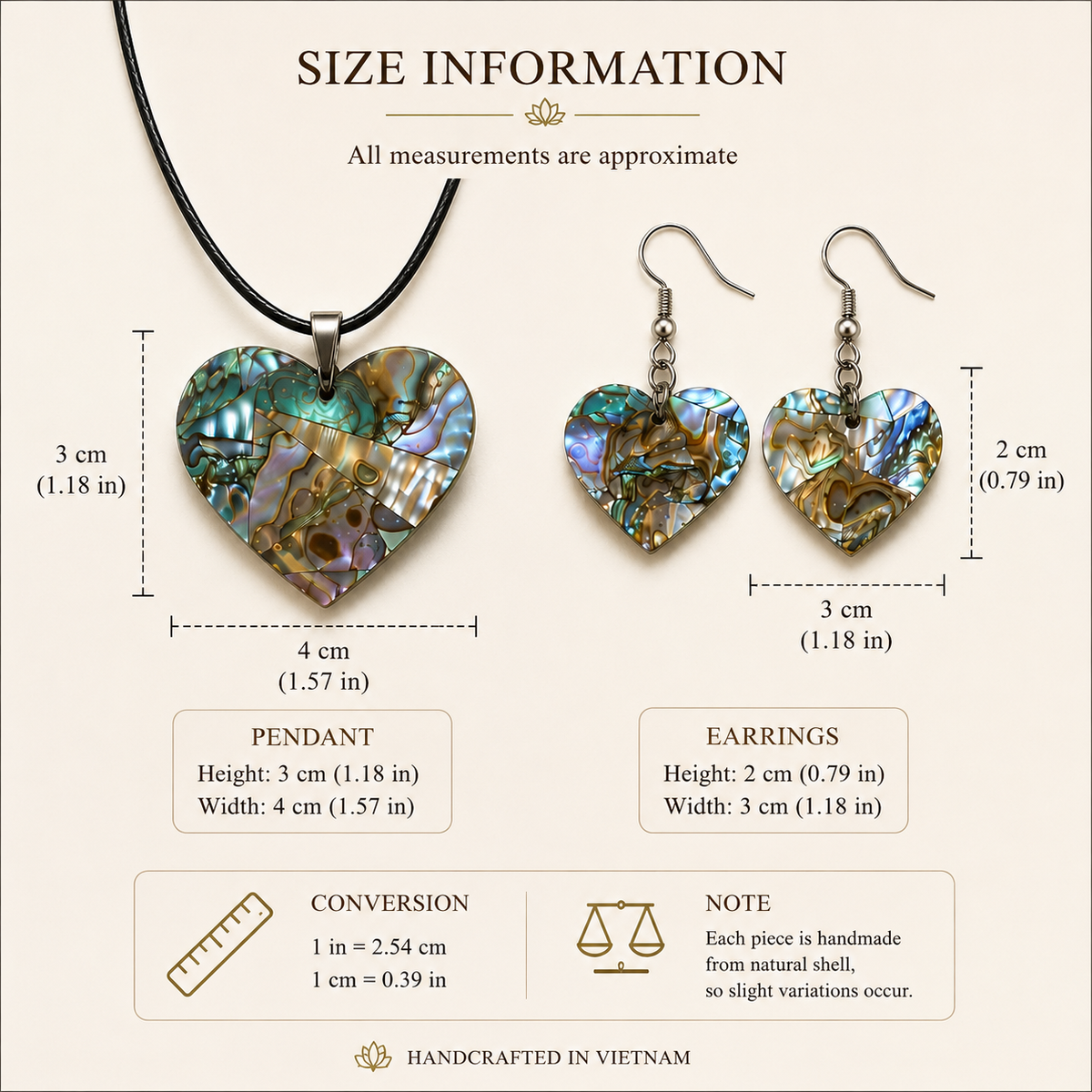Natural Shell Statement Necklace Earrings Set – Abalone  Mother of Pearl – Heritage TT