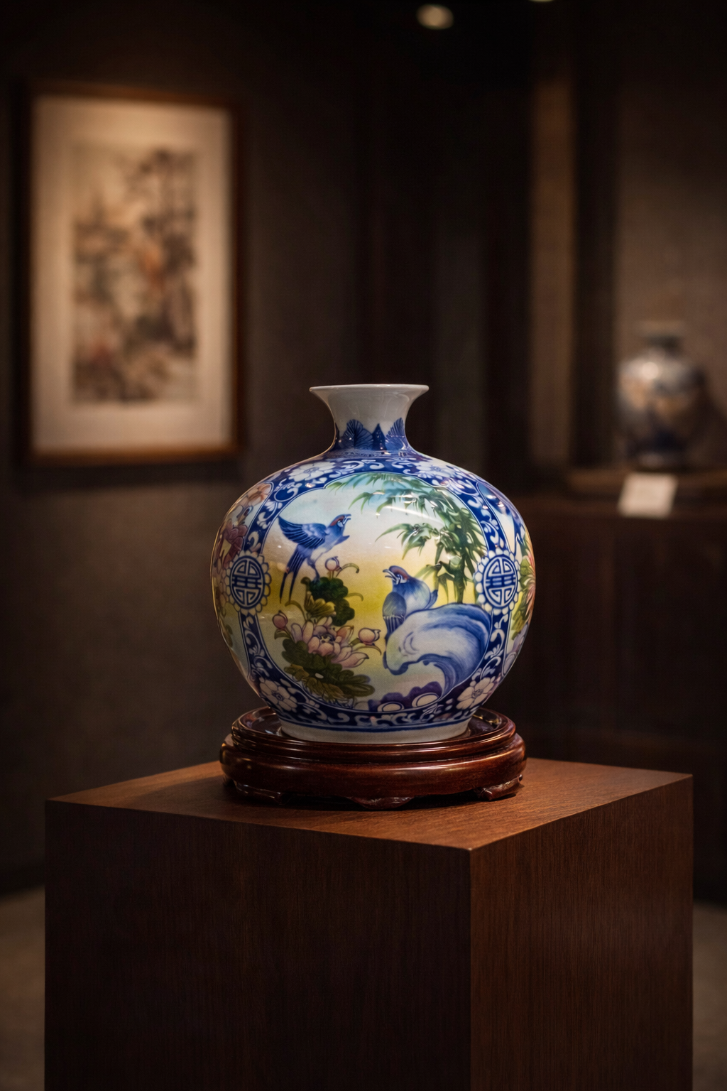 Handmade Ceramic Vase – Tai Loc Design  – 25 cm (9.8 in) – Home Décor – Heritage T&T  – Bat Trang Vietnam