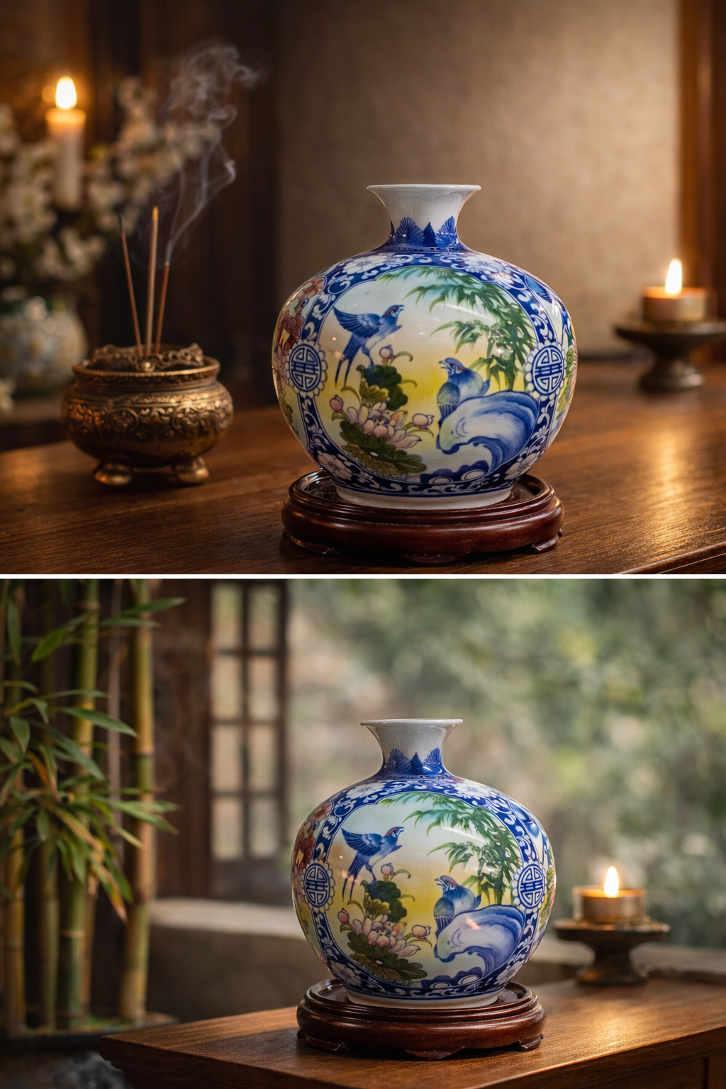 Handmade Ceramic Vase – Tai Loc Design  – 25 cm (9.8 in) – Home Décor – Heritage T&T – Bat Trang Vietnam