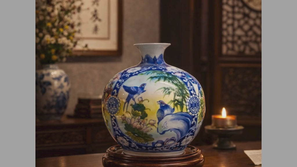 Handmade Ceramic Vase – Tai Loc Design  – 25 cm (9.8 in) – Home Décor – Heritage T&T  – Bat Trang Vietnam