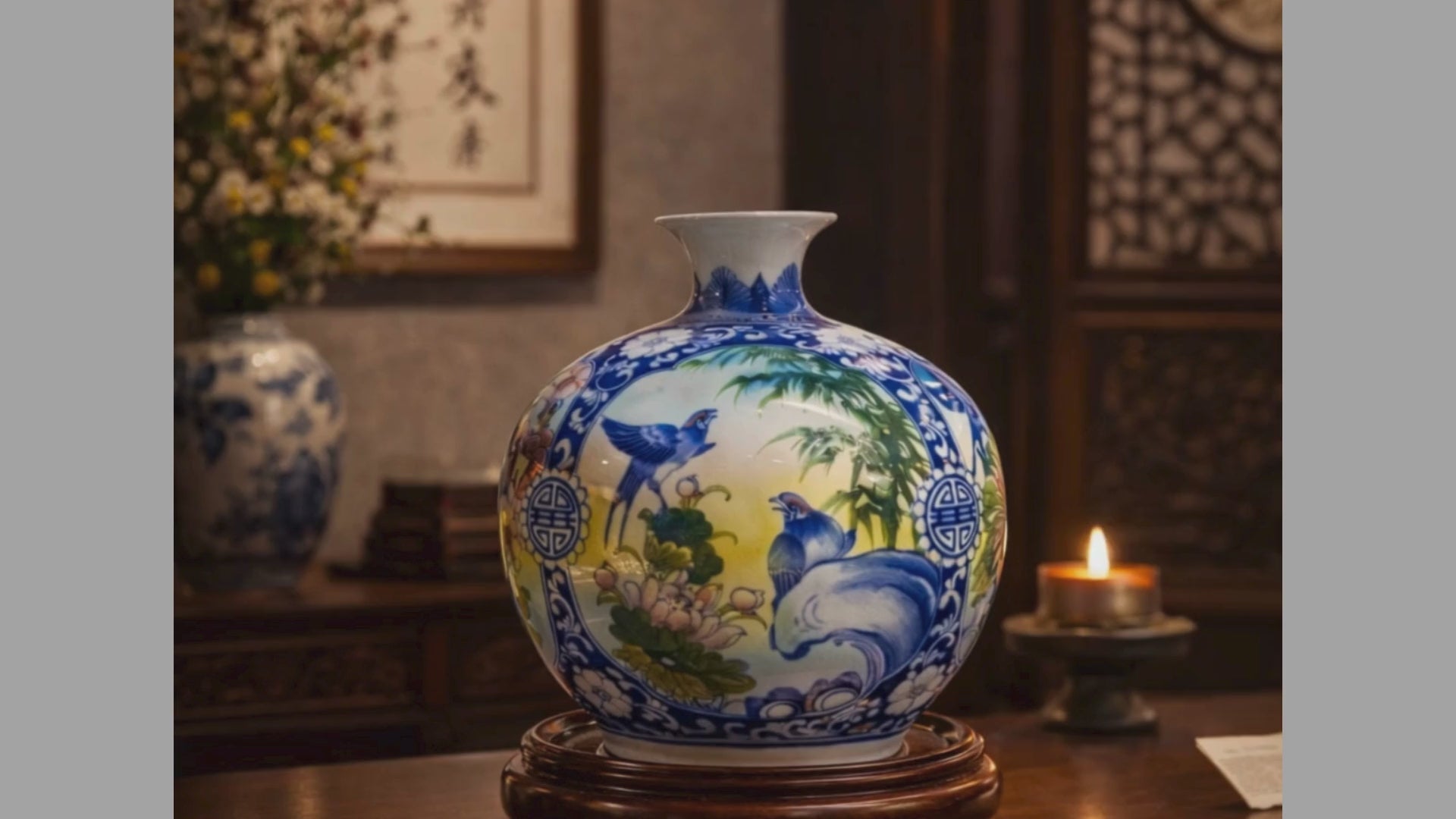 Handmade Ceramic Vase – Tai Loc Design  – 25 cm (9.8 in) – Home Décor – Heritage T&T  – Bat Trang Vietnam