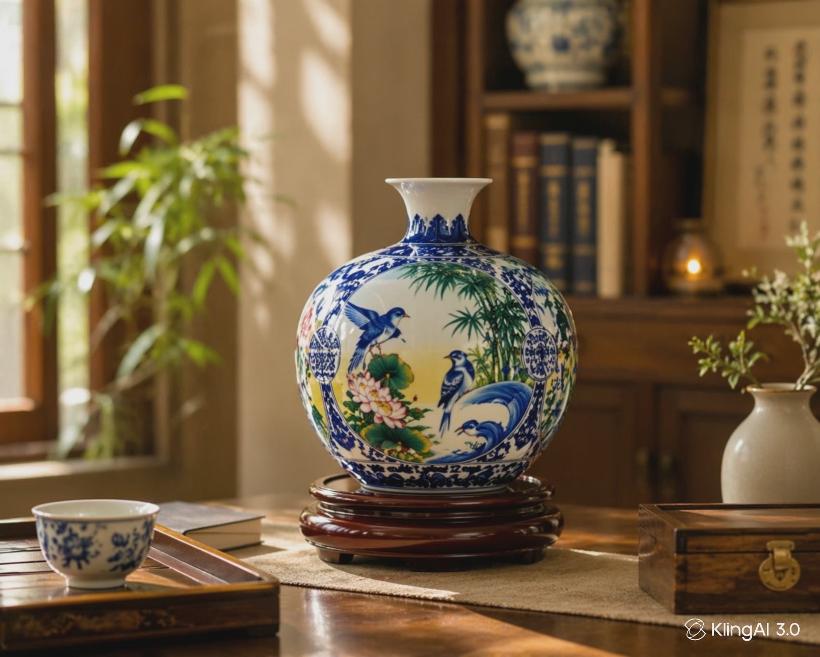 Handmade Ceramic Vase – Tai Loc Design  – 25 cm (9.8 in) – Home Décor – Heritage T&T  – Bat Trang Vietnam