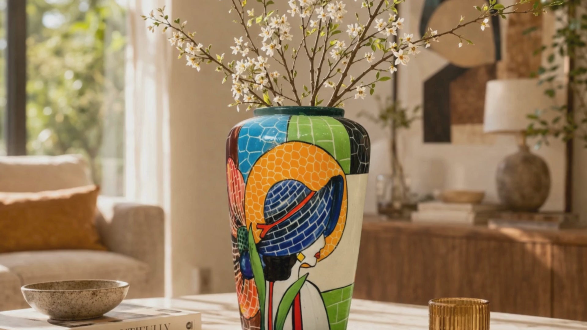 Handmade Mosaic Ceramic Vase – Lady Design  – 28 cm (11 in) – Home Décor – Heritage T&T Mosaic Collection – Bat Trang Vietnam