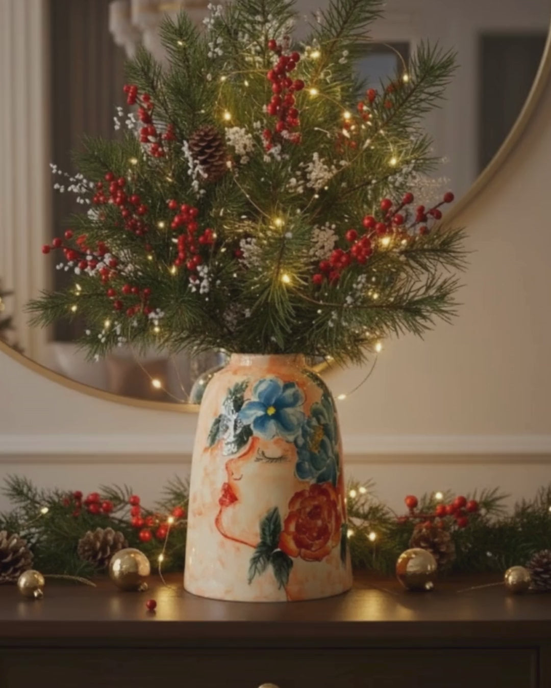 Handmade Mosaic Ceramic Vase – Artisan Design  – 26 cm (10.2 in) – Home Décor – Heritage T&T 3D Collection – Bat Trang Vietnam