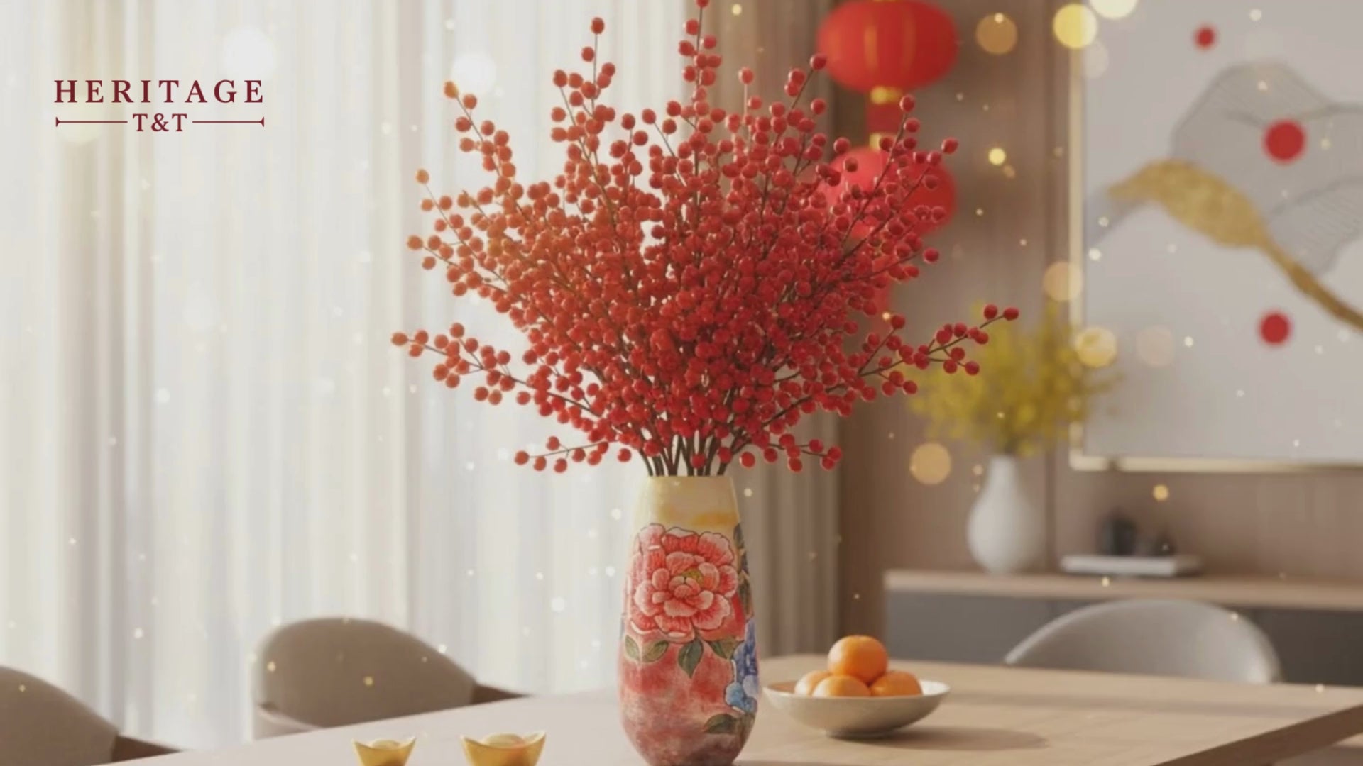 Handmade Mosaic Ceramic Vase – Flower Design  – 36.5 cm (14.4 in) – Home Décor – Heritage T&T Mosaic Collection – Bat Trang Vietnam