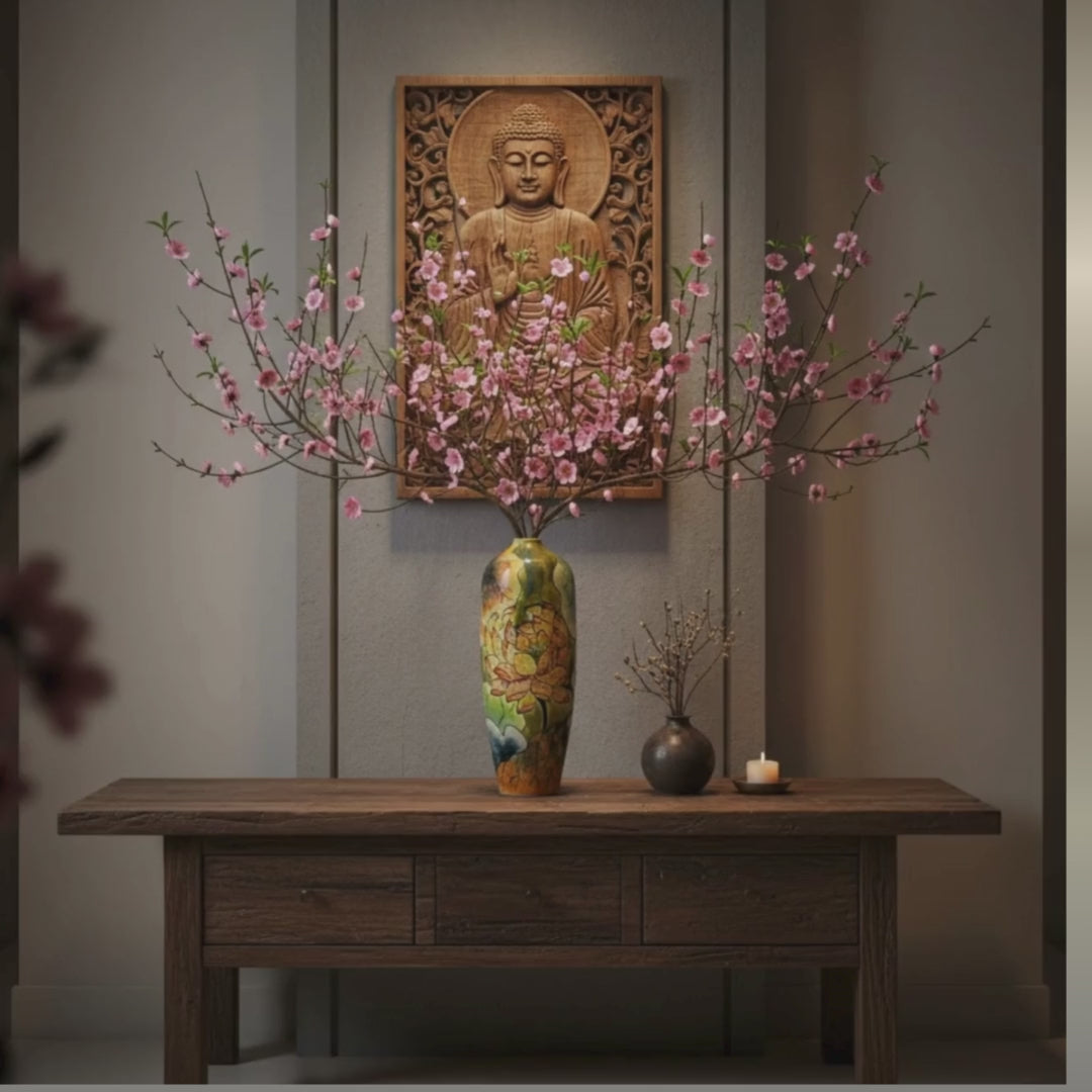 Handmade Mosaic Ceramic Vase – Artisan Design  – 40 cm (15.7 in) – Home Décor – Heritage T&T 3D Collection – Bat Trang Vietnam