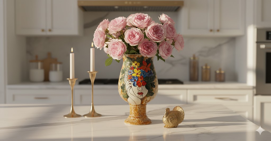 Handmade Mosaic Ceramic Vase – Artisan Design  – 28 cm (11 in) – Home Décor – Heritage T&T 3D Collection – Bat Trang Vietnam