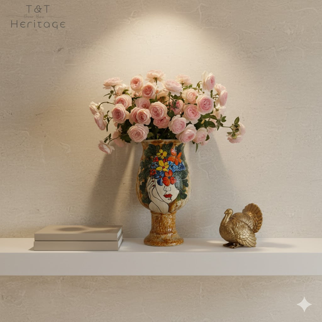 Handmade Mosaic Ceramic Vase – Artisan Design  – 28 cm (11 in) – Home Décor – Heritage T&T 3D Collection – Bat Trang Vietnam
