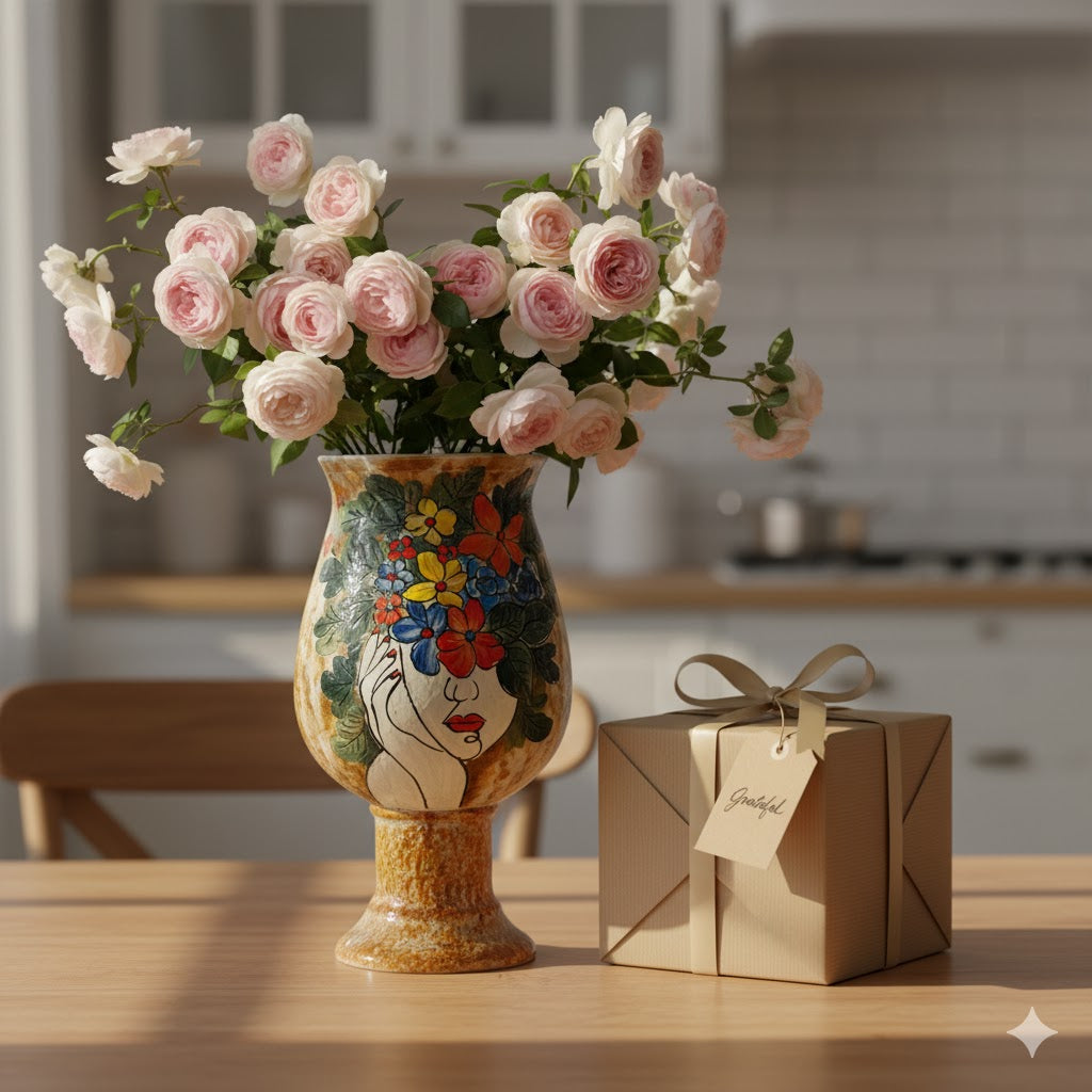 Handmade Mosaic Ceramic Vase – Artisan Design  – 28 cm (11 in) – Home Décor – Heritage T&T 3D Collection – Bat Trang Vietnam