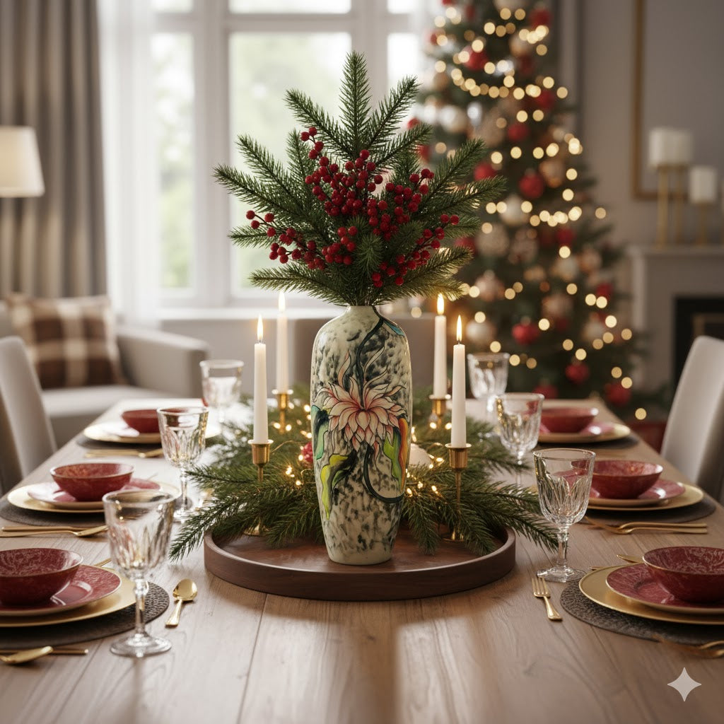 Handmade Mosaic Ceramic Vase – Artisan Design  – 40 cm (15.7 in) – Home Décor – Heritage T&T 3D Collection – Bat Trang Vietnam